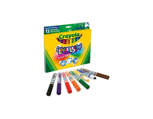 Crayola I Lavabilissimi Pennarelli Ultra-Lavabili, Punta Maxi, per Scuola e Tempo Libero, Colori Assortiti, 8 Pezzi, 58-8328
