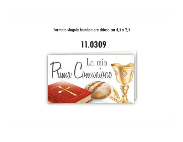 BIGLIETTI PER BOMBONIERE COMUNIONE 11.0309 20 PZ