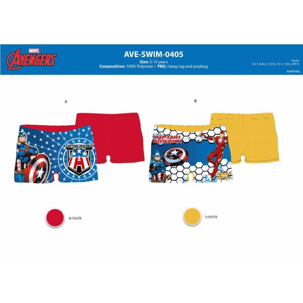 BOXER COSTUME MARE  AVENGERS BAMBINO DALLA 3...
