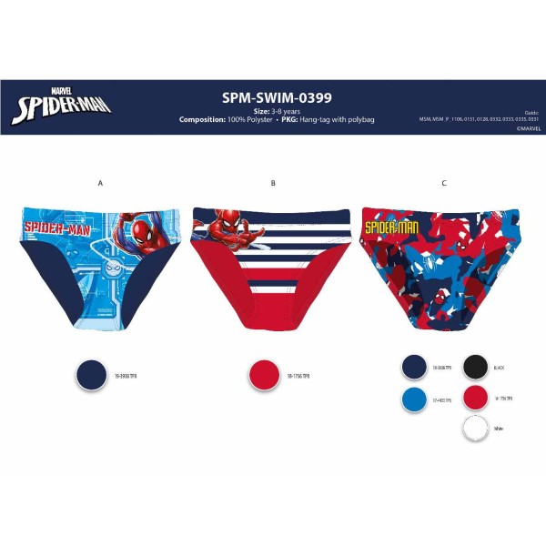 SLIP COSTUME MARE SPIDERMAN dalla 3 alla 8 anni