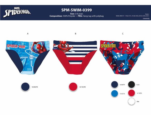 SLIP COSTUME MARE SPIDERMAN dalla 3 alla 8 anni
