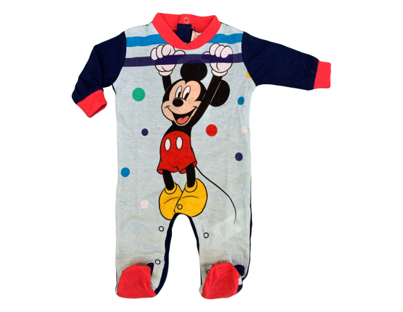TUTINA LUNGA CON PIEDINI MICKEY MOUSE DISNEY TOPOLINO 100% COTONE - MIC1609/3