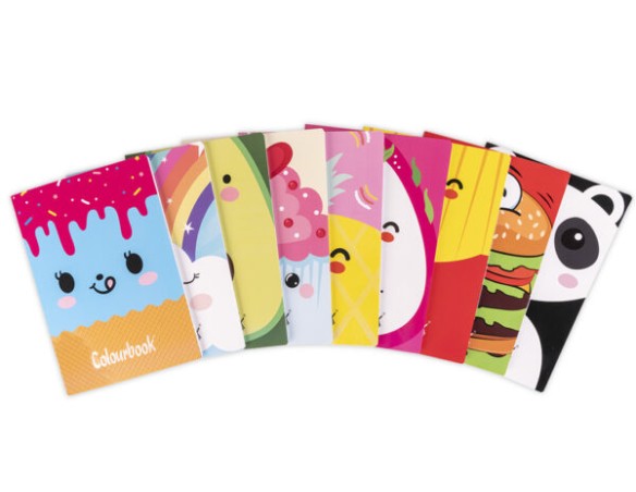 Quaderno A4 maxi spillato Funny – Righe medie e superiori 1 rigo 100 gr colourbook