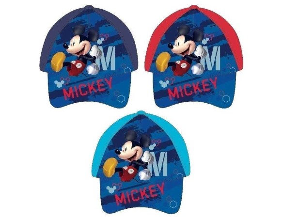 CAPPELLO CAPPELLINO CON VISIERA TOPOLINO MICKEY MASCHIETTO BAMBINO DA 52 A 56 CM