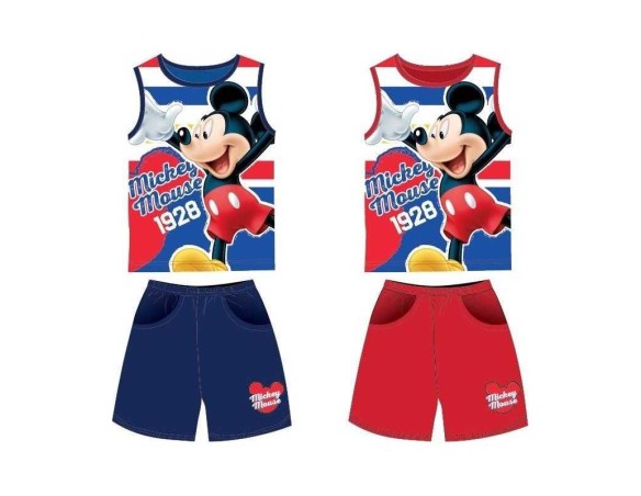 completino estivo Pigiama Manica Corta Cotone Topolino Mickey dalla 2 anni alla 6 anni