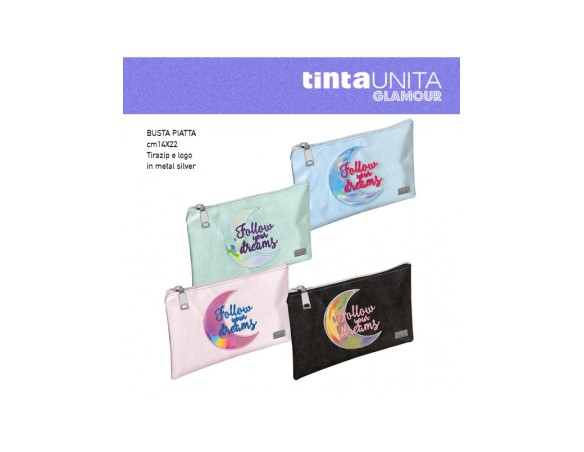 Borsellino Busta Piatta Tinta unita glamour 2022 glitter scuola