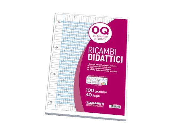 Ricambi didattici forati f.to a4 40 fogli carta 100gr 5 mm blasetti 7431