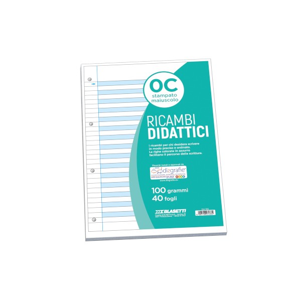 Ricambi didattici forati f.to a4 40 fogli carta...
