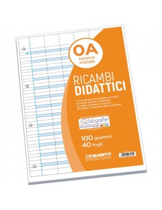 Ricambi didattici forati f.to a4 40 fogli carta 100gr...