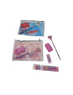 Set bustina pvc temperino gomma righello matita
