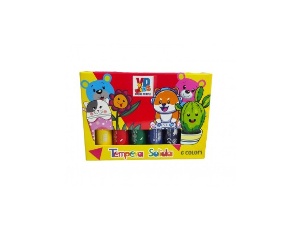 Tempera Solida da 6 colori Young People colori che non sporcano