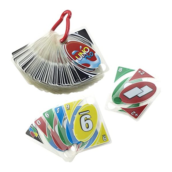 Mattel Games- UNO H20, Carte Resistenti...