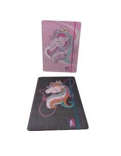 Cartellina con elastico unicorno glamour