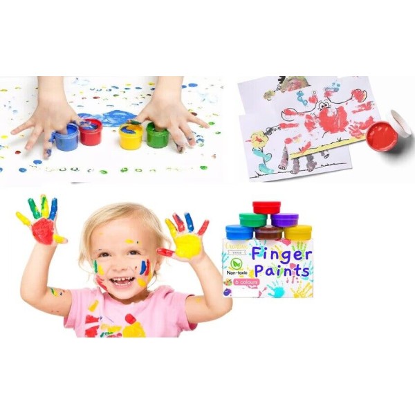 Colori a dita in vasetti Tinta Unita 6pz Super...