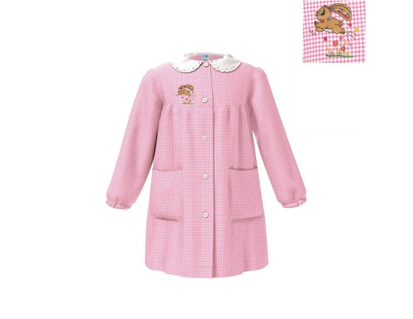 GREMBIULE SIGGI ® ASILO FEMMINUCCIA QUADRETTATO ROSA BAMBINA 3720 DALLA 2 ALLA 7 ANNI