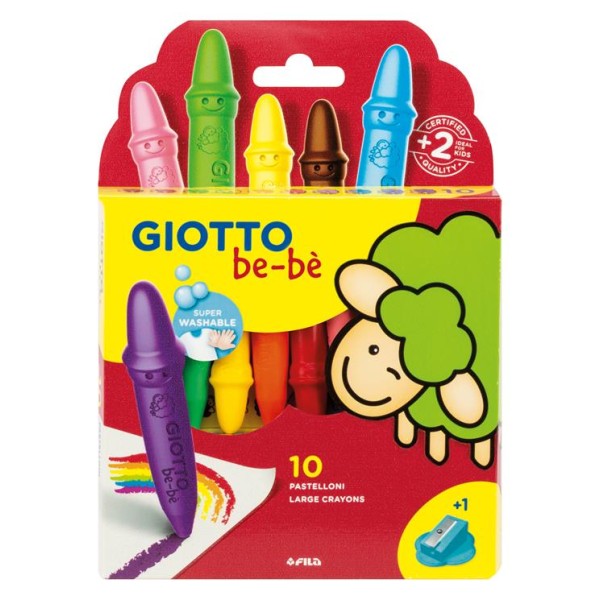 Giotto be-bè astuccio 10 pastelloni cera +...