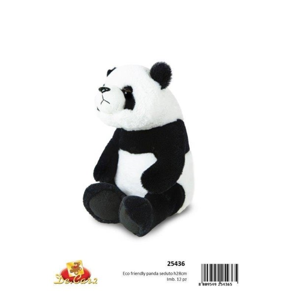 PELUCHE PANDA SEDUTO CM 28 H ECO-FRIENDLY 25436