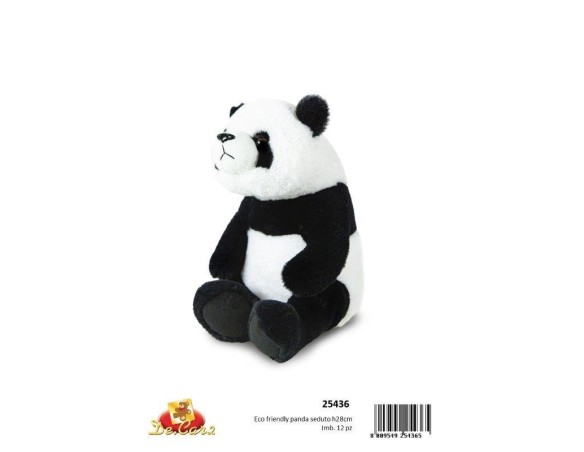 PELUCHE PANDA SEDUTO CM 28 H ECO-FRIENDLY 25436
