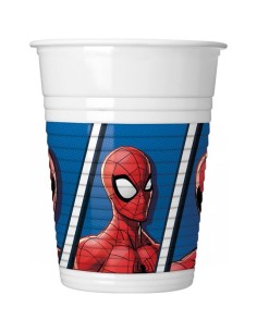 BICCHIERI SPIDERMAN 200 ML 8 PZ FESTA FESTIVO COMPLEANNO...
