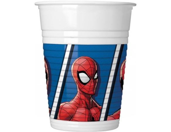 BICCHIERI SPIDERMAN 200 ML 8 PZ FESTA FESTIVO COMPLEANNO MASCHIETTO