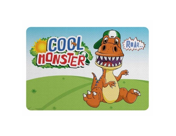 TOVAGLIETTA ALL'AMERICANA BALLET DINO DINOSAURI IN PLASTICA MORBIDA ANTISCIVOLO RIPIEGABILE LAVABILE DA COLAZIONE PRANZO CM.44X