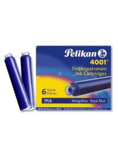 SCATOLA 6 CARTUCCE PENNA STILOGRAFICA PELIKAN 4001 TP/BLU