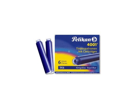 SCATOLA 6 CARTUCCE PENNA STILOGRAFICA PELIKAN 4001 TP/BLU