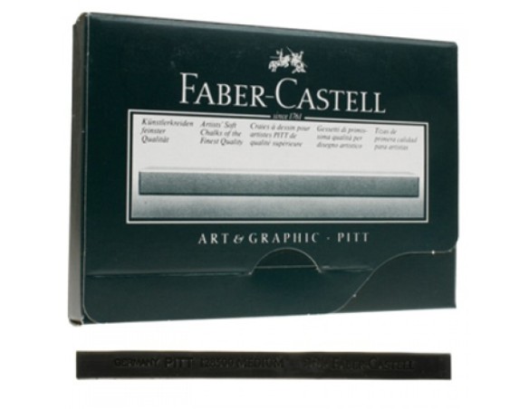 FABER CASTELL QUADRELLI GESSETTO CRETA CARBONCINO NERO FABER