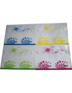 BUSTA P/DOC.A4 C/BOTT.-12pz FIORI 4 COL. SINGOLI T286