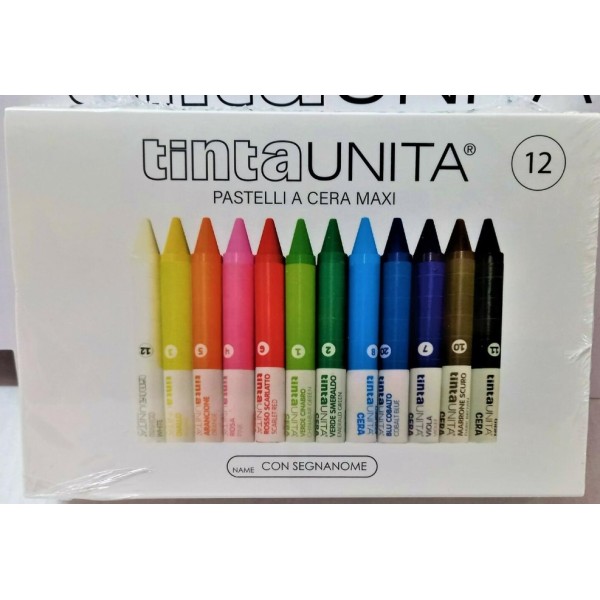 Pastelli Cera Maxi Tinta Unita da 12