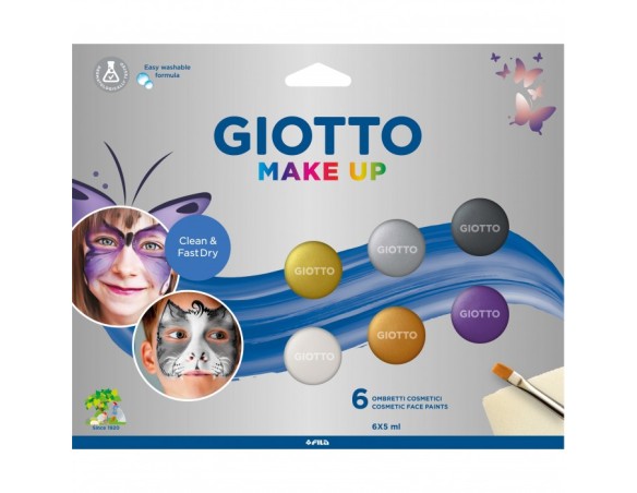 SET 6 OMBRETTI COSMETICI 5 ML. GIOTTO MAKE UP COLORI METALLIZZATI FILA