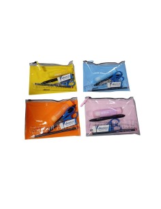 Set bustina pvc temperino gomma righello matita