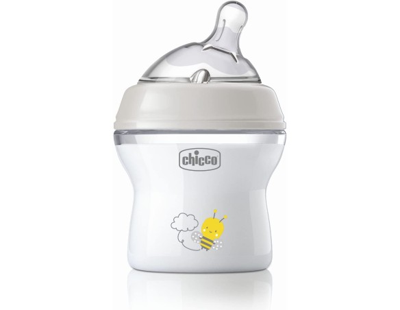 Chicco Natural Feeling Biberon Anticolica 0 Mesi + da 150 ml, Biberon con Tettarella in Silicone Morbida e Flessibile, Adatto p
