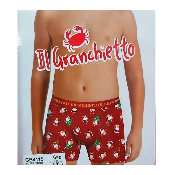 BOXER BAMBINO NATALE CAPODANNO ROSSO