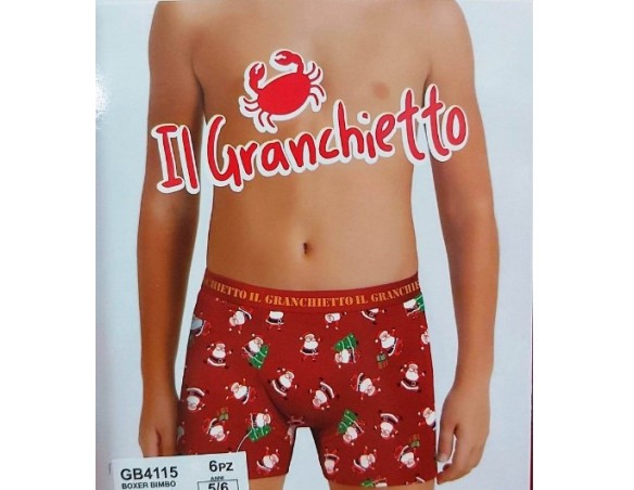 BOXER BAMBINO NATALE CAPODANNO ROSSO