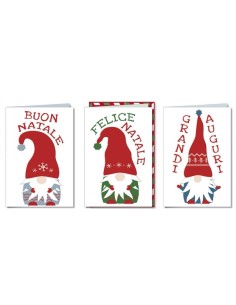 BIGLIETTO NATALE GNOMI GLITTER 40631