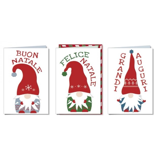 BIGLIETTO NATALE GNOMI GLITTER 40631