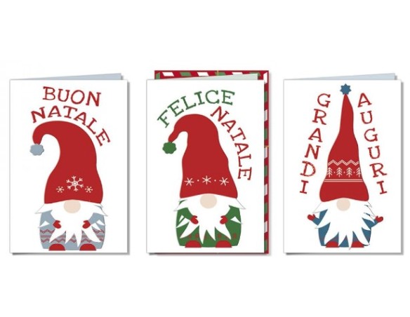 BIGLIETTO NATALE GNOMI GLITTER 40631