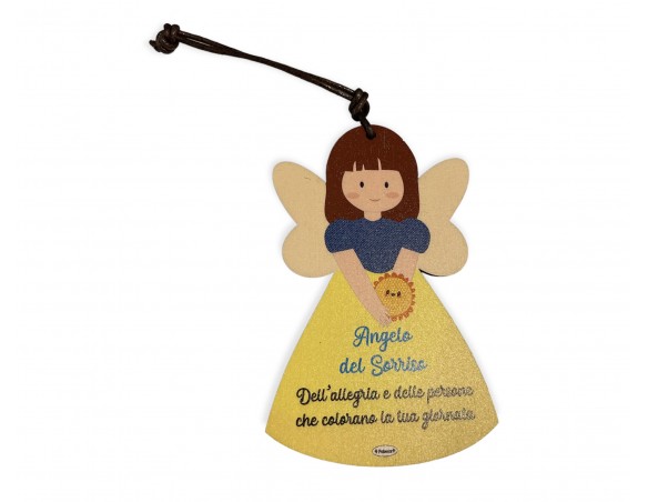 CHIAMA ANGELI IN LEGNO 12 CM angelo del sorriso