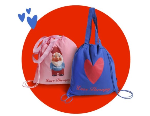 SACCA ZAINO SHOPPER LOVE THERAPY BLU O ROSA ( 56044 )