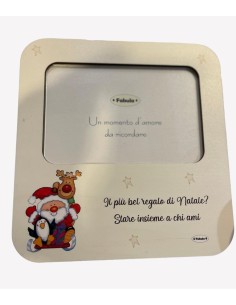 PORTAFOTO CORNICE NATALE CORNICE DECENTRATA IN LEGNO...