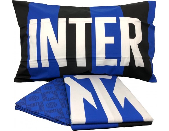 Inter | Completo Letto Lenzuolo F.C. Inter | 1 Piazza | Logo Nuovo | Prodotto Ufficiale