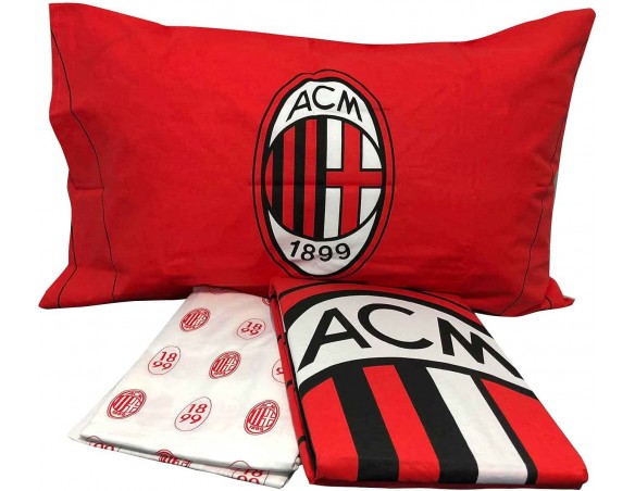 Milan | Completo Letto Lenzuolo A.C. Milan| 1 Piazza |  Prodotto Ufficiale
