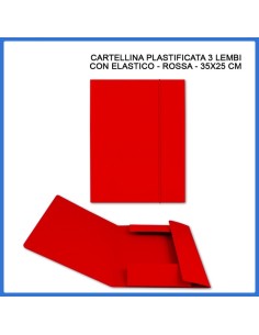 Cartella Plastificata a 3 lembi con Elastico tondo...