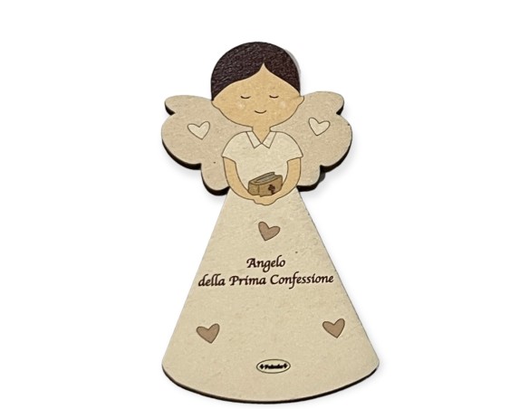 Fabula | Magnete Angelo calamita Della confessione maschile bambino In Legno Naturale 8 CM