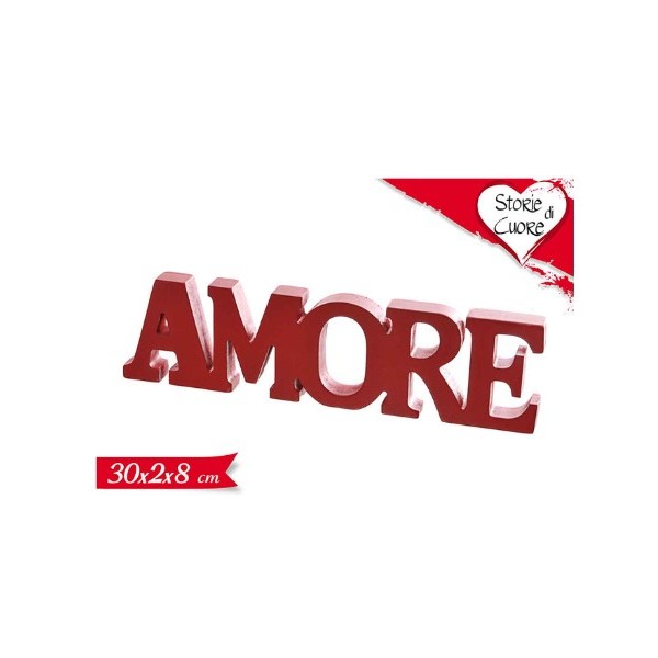 SCRITTA DECORAZIONE SCRITTA AMORE 30x2x8cm san...