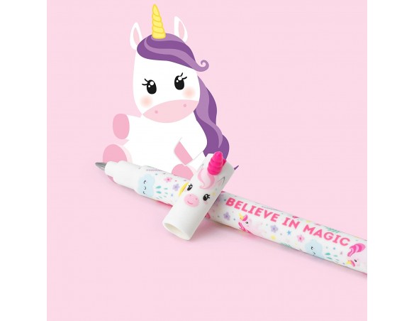 Legami - Penna Gel Cancellabile, unicorno Sfera sull'Estremità per Rimuovere l'Inchiostro senza Consumare il Foglio