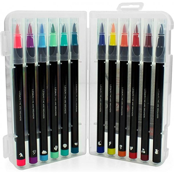 Legami - Set di 12 Pennarelli Brush con Punta...