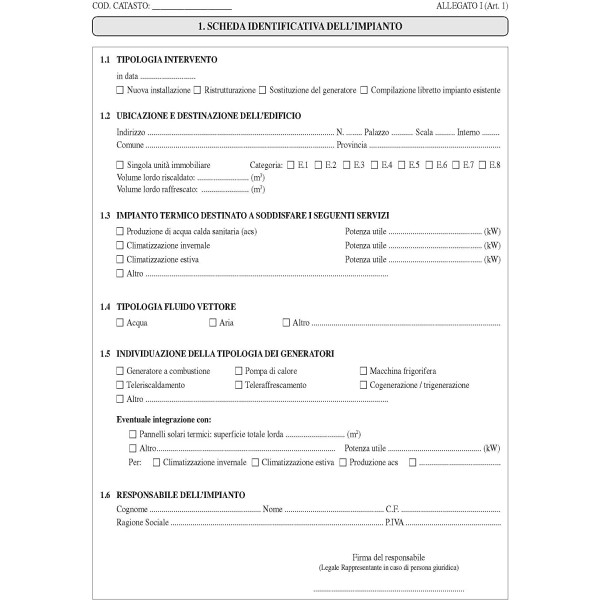 EDIPRO - E2621 - Libretto di impianto per la...