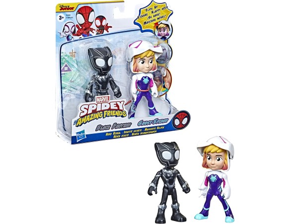 Hasbro Spidey and his Amazing Friends- SAF Hero Reveal Ghost And Black Panther, F22445X1